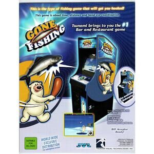 Gone Fishing Arcade Game Flyer 1990s Tsunami Visual Technologies